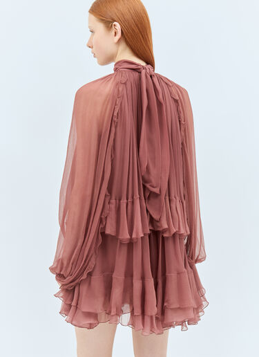 Chloé Mini Cape Dress Brown chl0258006