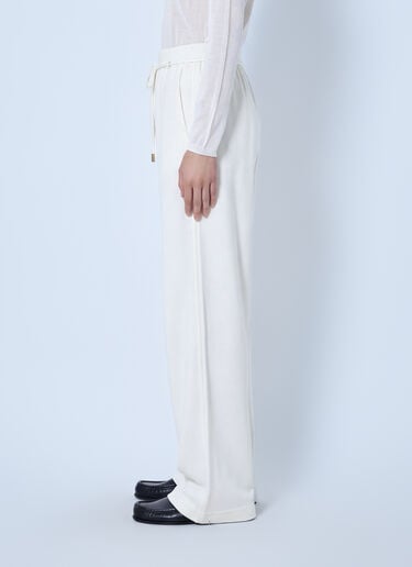 LN-CC® - Max Mara: Drawstring Wide-Leg Trousers - White Max Mara Drawstring Wide-Leg Trousers White max0266050