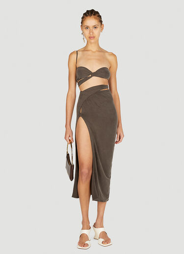 Jacquemus La Jupe Espelho Skirt Brown jac0251013