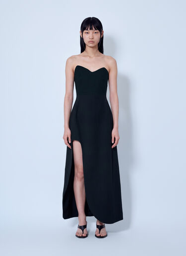 LN-CC® - Jil Sander: Heavy Textured Sable Gown - Black Jil Sander Heavy Textured Sable Gown Black jil0266002