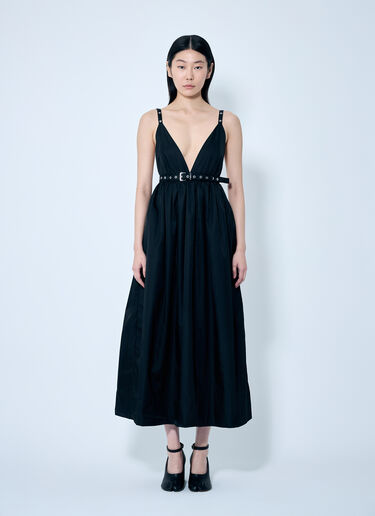 GANNI Duchesse Nylon Strap Dress Black gan0259066