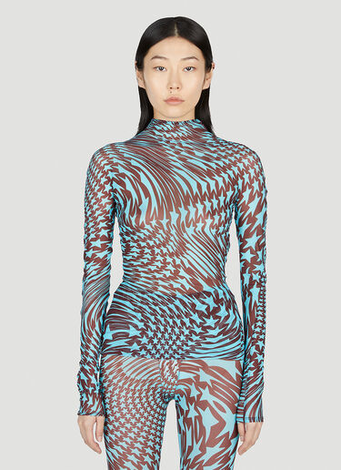 Mugler Star Print Top Blue mug0252032