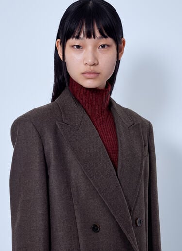 LN-CC® - Max Mara: Double-Breasted Wool Blazer - Brown Max Mara Double-Breasted Wool Blazer Brown max0266206