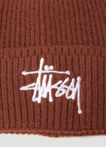 Stüssy Logo Embroidery Beanie Hat Brown sts0151027