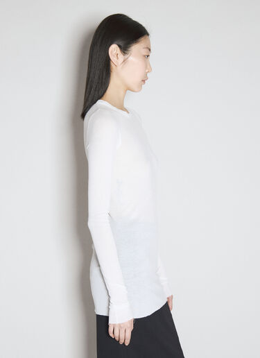 Rick Owens 长袖罗纹 T 恤 白色 ric0255022