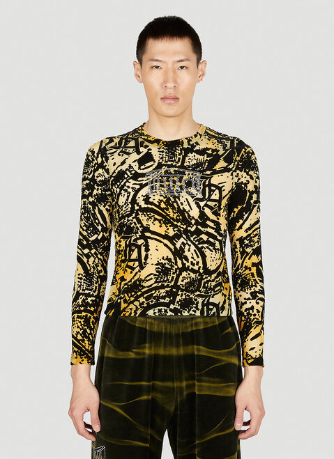 Aries Psysnake Mesh Long Sleeve Top White ari0254007