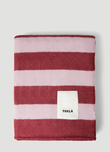 Tekla Striped Logo Patch Blanket Red tek0351017