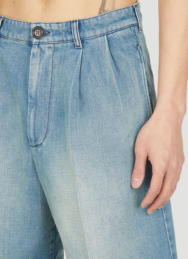 Gucci Denim Pleated Shorts Light Blue guc0152296