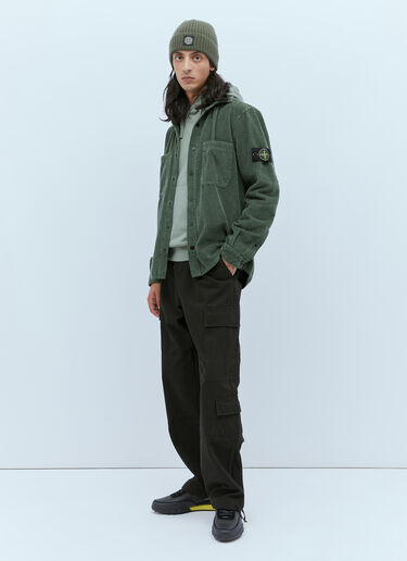 Velvet Corduroy Compass Patch Overshirt Stone Island Velvet Corduroy Compass Patch Overshirt Green sto0154038