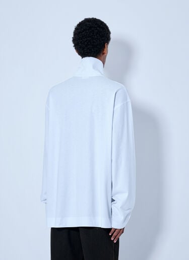 LN-CC® - Dries Van Noten: Hegon Long Sleeve Polo Shirt - White Dries Van Noten Hegon Long Sleeve Polo Shirt White dvn0165014