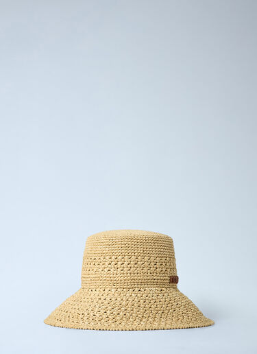 Miu Miu Logo Motif Bucket Hat Natural miu0261027