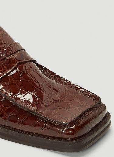 Martine Rose Roxy Embossed Loafers Brown mtr0242016