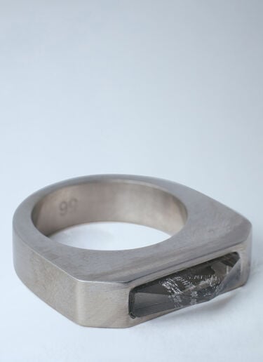 Rick Owens Pyramid Palladium Brass Ring Silver ric0263078