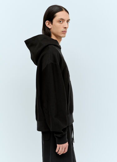Moncler 볼록한 로고 후드티셔츠 블랙 mon0156012