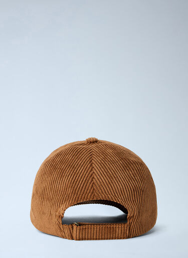 LN-CC® - Moncler: Corduroy Logo Cap - Brown Moncler Corduroy Logo Cap Brown mon0265091