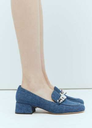 Yume Yume Crystal Embellished Denim Pumps Blue yum0256001