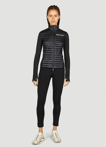 Moncler Grenoble 부분 퀼팅 집업 카디건 블랙 mog0253018