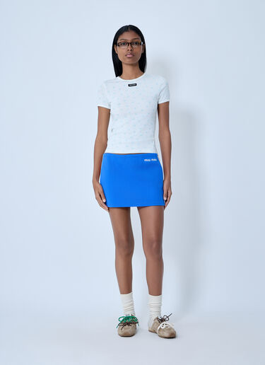 Logo Motif Mini Skirt Miu Miu Logo Motif Mini Skirt Red miu0263017