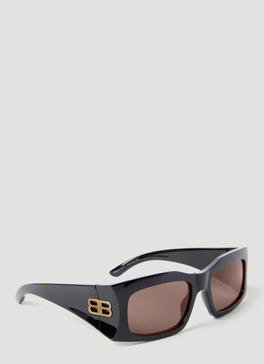 Balenciaga Hourglass Rectangle Sunglasses Black bcs0353016