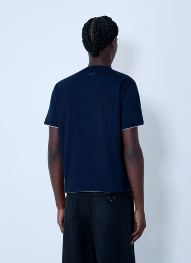 Prada Logo Motif T-Shirt Navy pra0163006