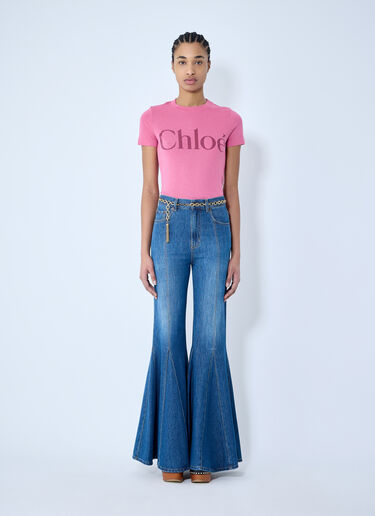 Chloé Baby Fit Logo T-Shirt Pink chl0259016