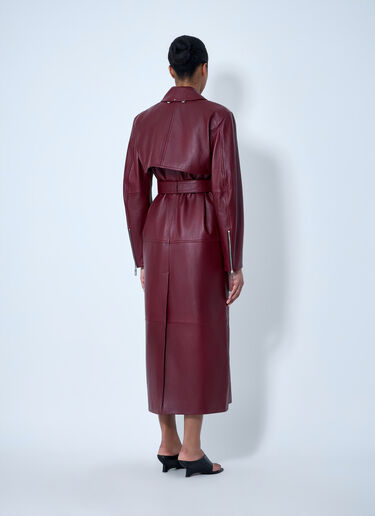 Long Leather Coat Sportmax Long Leather Coat Bordeaux spx0264051