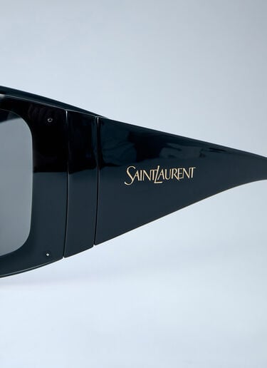LN-CC® - Saint Laurent: Wraparound Shield Sunglasses - Black Saint Laurent Wraparound Shield Sunglasses Black sla0264032
