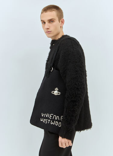 Vivienne Westwood Mabel Large Crochet Tote Bag Black vvw0158009