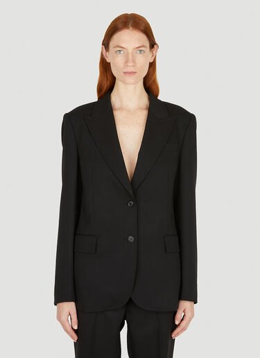 Miu Miu Logo Patch Suit Blazer Black miu0251009