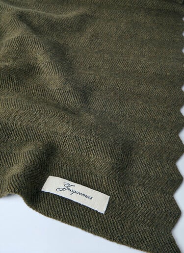 Jacquemus Le Chale Chevron Scarf Green jac0164004