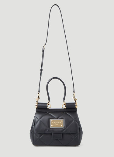 Dolce & Gabbana Sicily Quilted Medium Shoulder Bag Black dol0246062