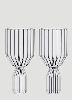 Fferrone Design Set of Two Margot White Wine Goblets Transparent wps0644556