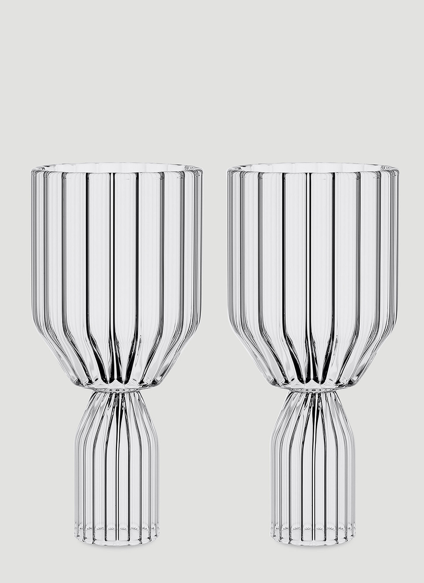 Fferrone Design Set Of Two Margot White Wine Goblets Unisex Transparent
