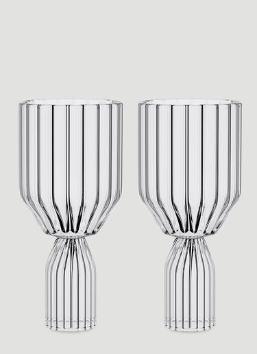 Fferrone Design Set of Two Margot White Wine Goblets Transparent wps0644565