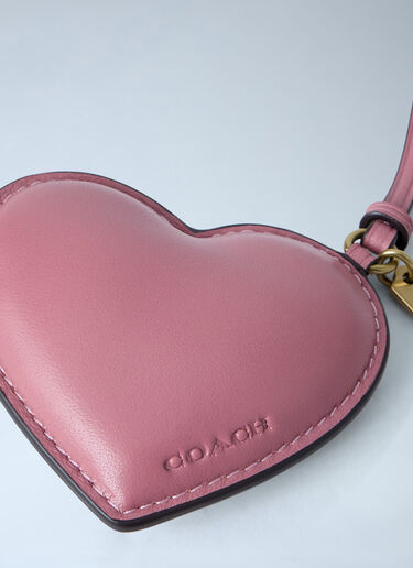 Heart-Shaped Leather Bag Charm Coach Heart-Shaped Leather Bag Charm Pink coa0263027