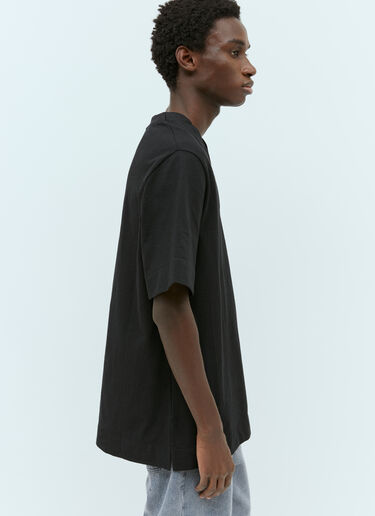 Jil Sander V 넥 티셔츠  블랙 jil0155010