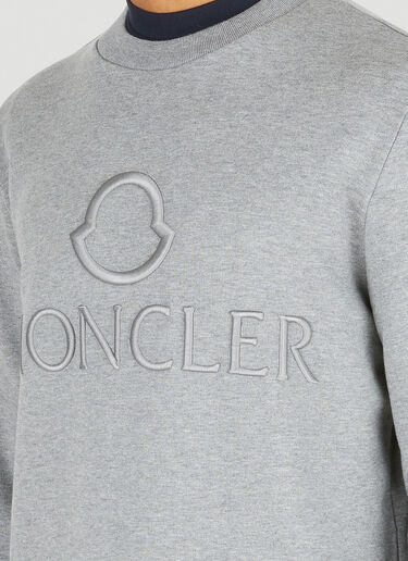 Moncler Logo Embroidered Sweatshirt Grey mon0148012