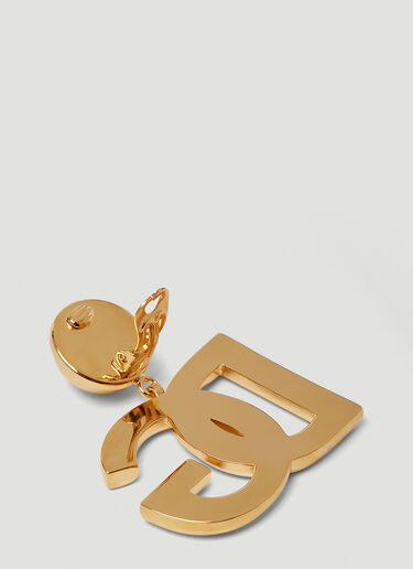 Dolce & Gabbana Logo Plaque Clip On Earrings Gold dol0249106