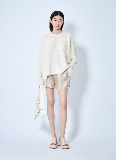 TOTEME Monogram Silk Shorts Beige tot0260003