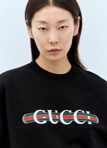 Gucci Logo Print Sweatshirt Black guc0257011