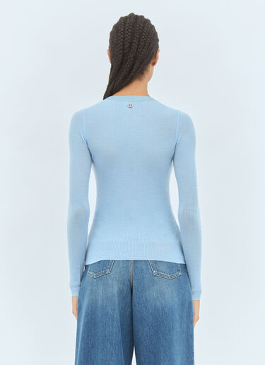 Chloé Knitted Henley Shirt Blue chl0259012