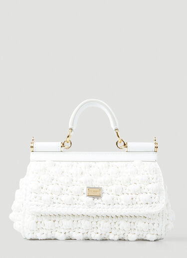 Dolce & Gabbana Sicily Crochet Small Handbag White dol0247106