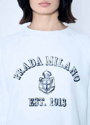 Prada Logo Print Sweatshirt White pra0260011