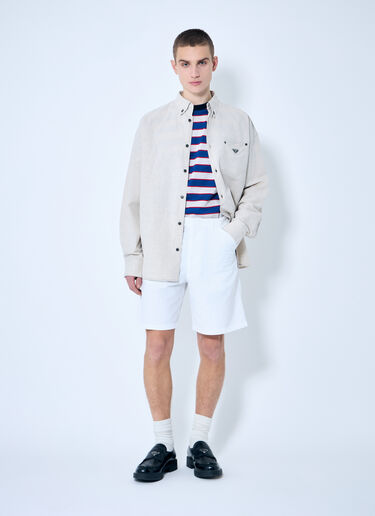 Prada Cotton-And-Linen-Blend Shirt Beige pra0160008