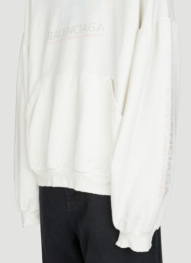 Balenciaga Surfer Round Hooded Sweatshirt White bal0155020