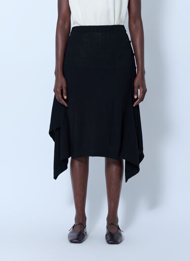 LN-CC® - Lemaire: Buttoned Midi Skirt - Black Lemaire Buttoned Midi Skirt Black lem0266017