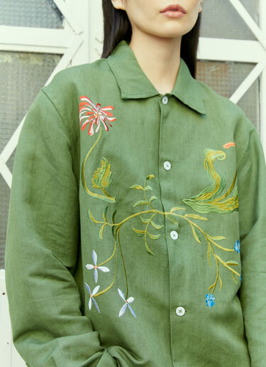 Sky High Farm Workwear Garden Embroidery Shirt Green skh0354003