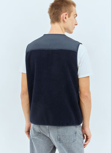 A.P.C. Nate Logo-Applique Shell-Trimmed Fleece Gilet Blue apc0157013