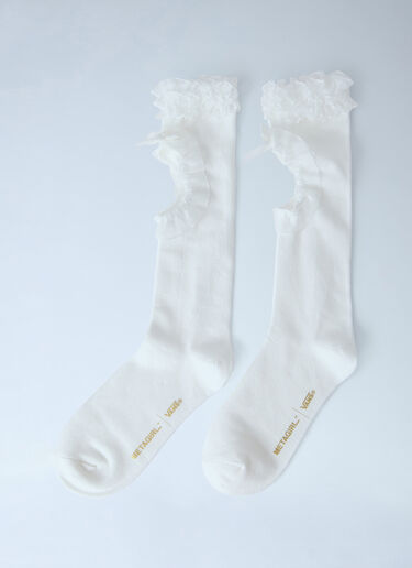 LN-CC® - Vans x METAGIRL: Ruffle Knee High Socks - White Vans x METAGIRL Ruffle Knee High Socks White vmt0265002