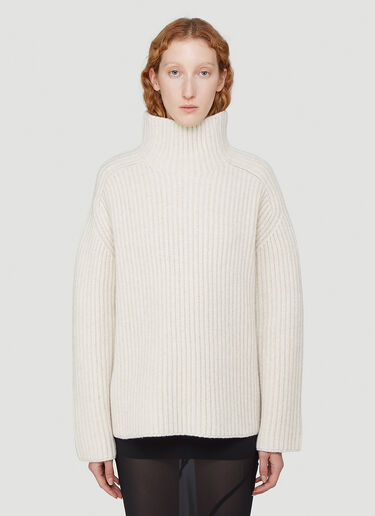 Acne Studios Turtleneck Wool-Knit Sweater Beige acn0242021